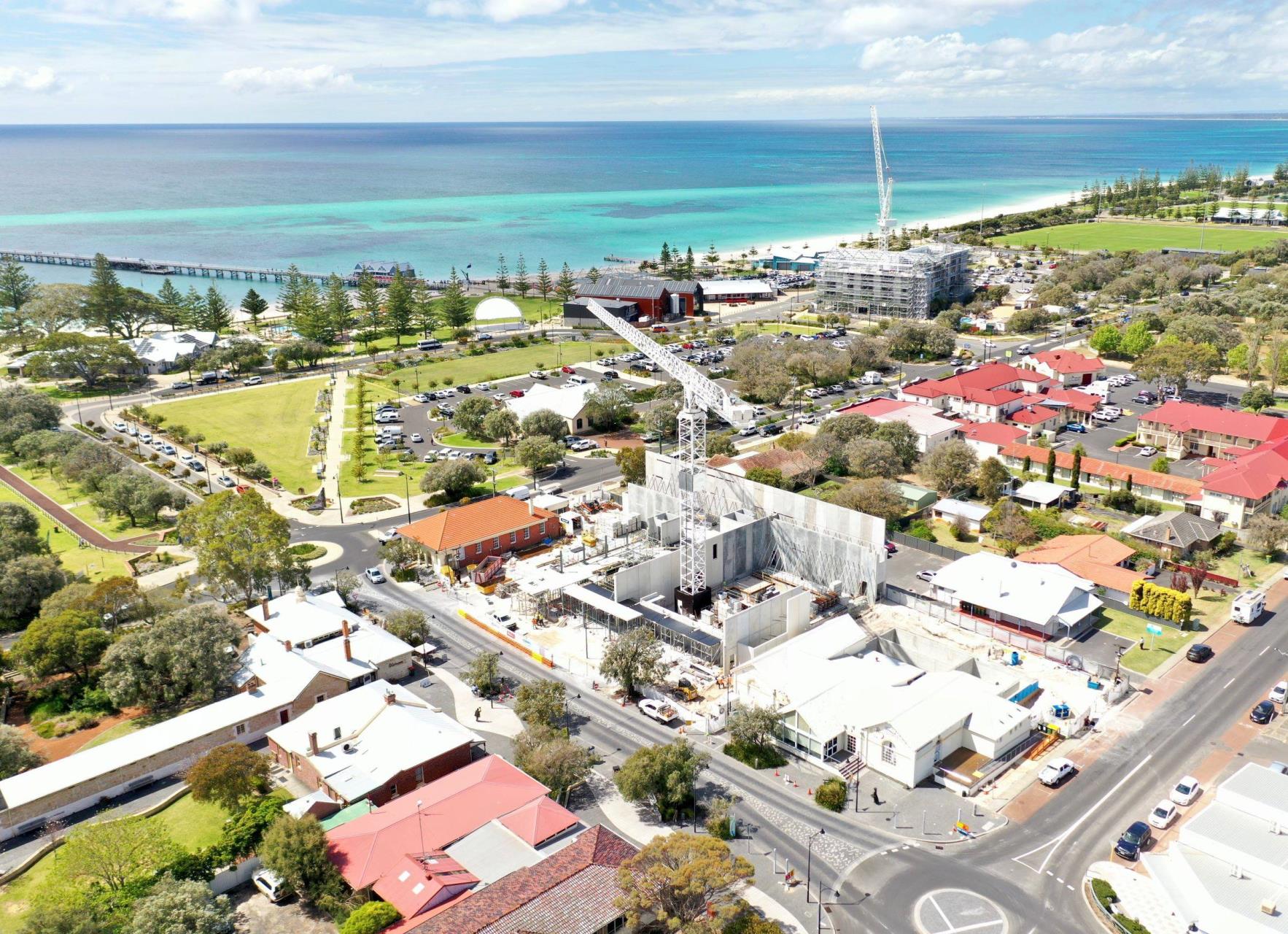 Aerial photo of Busselton town centre