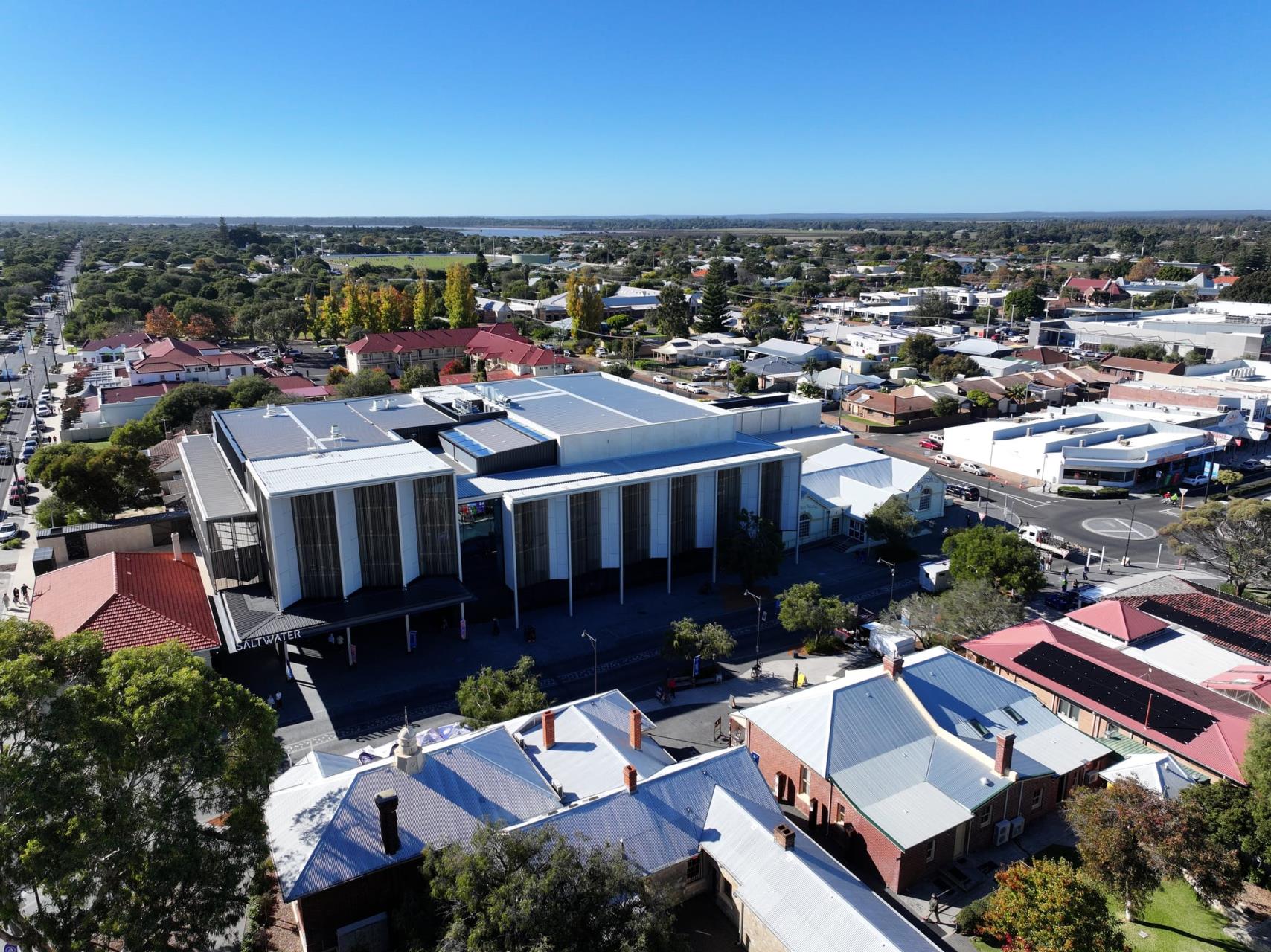 Aerial photo of Busselton town centre