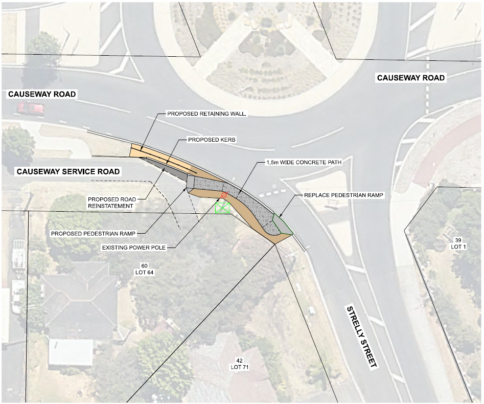 map showing the works scheduled for Causeway Road