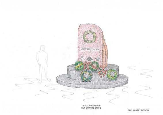 War Memorial Busselton - Proposed - Cenotaph New Cut Granite Stone
