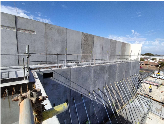Image Gallery - Precast panel installation & propping to loading dock